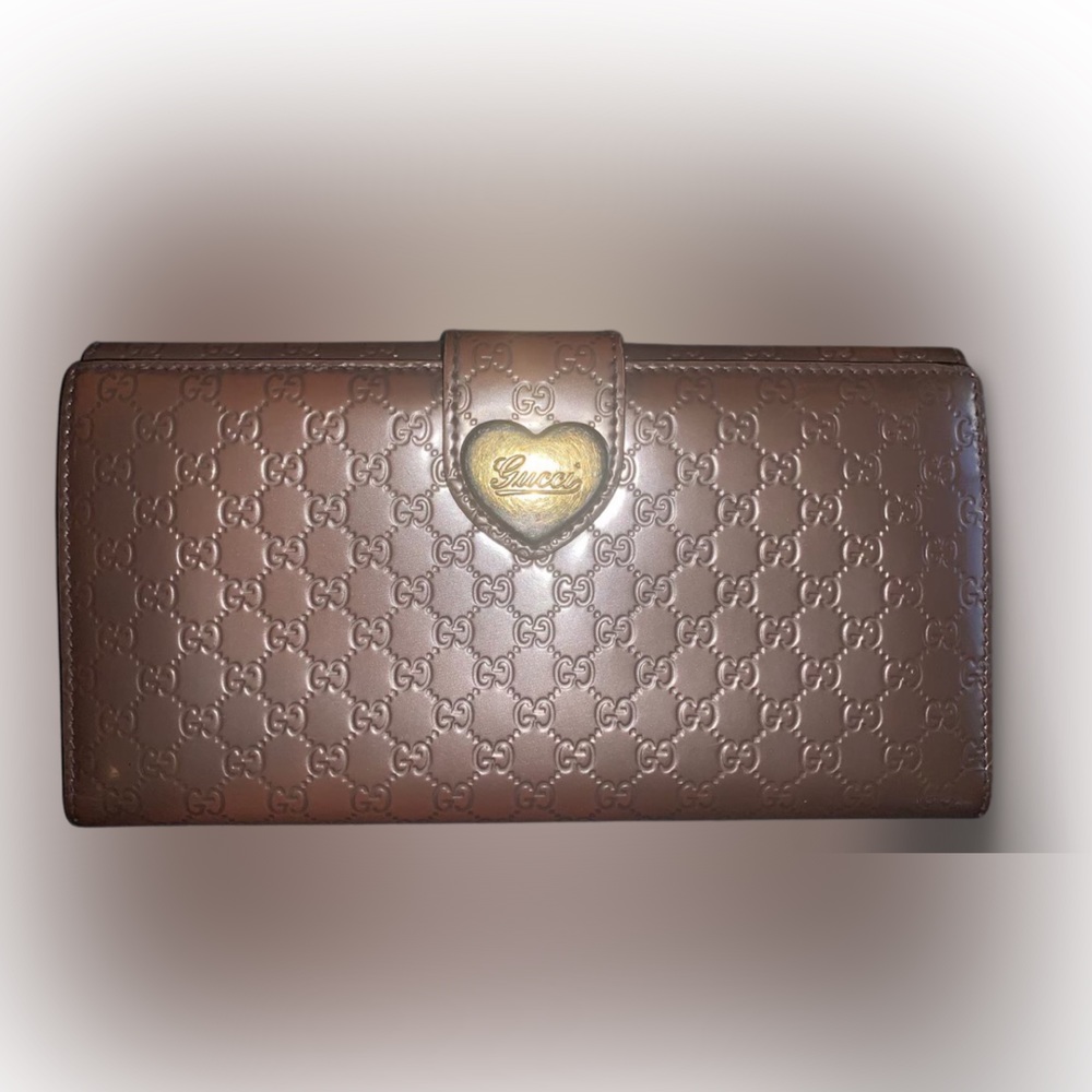 Gucci Guccissima Pink Leather Long Wallet Authentic Gem